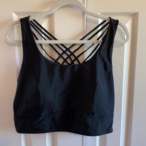 Cute black straps back bikini top